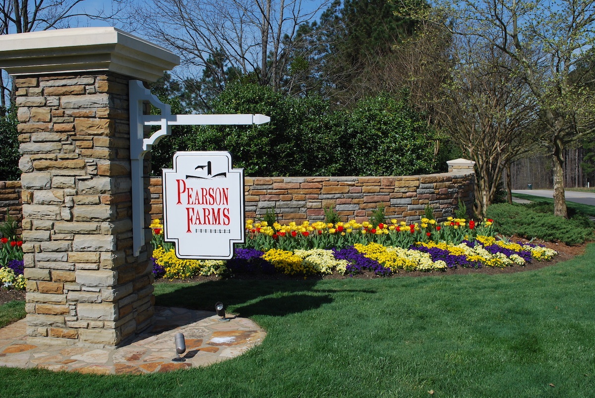 commercial landscaping signage & flowers