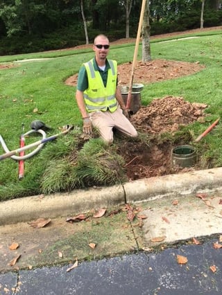 Chris Moore  Greenscape Irrigation Manager on site